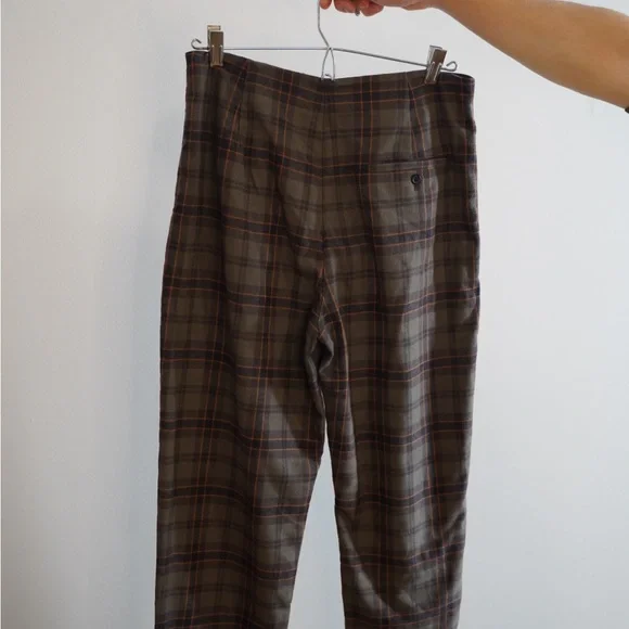 Plaid Men's Pants in Brown and Black - Picture 2 of 3